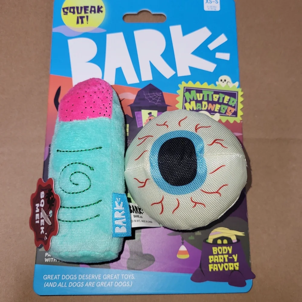 Bark Mutated Madness Squeaky Toy Set - Pink and Green